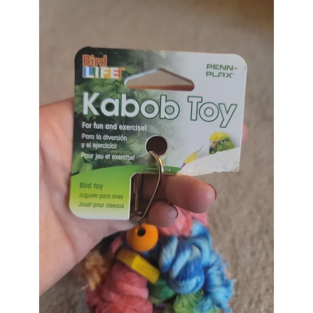 bird kabob Toy. New With Tags. Rope, Wooden Beads